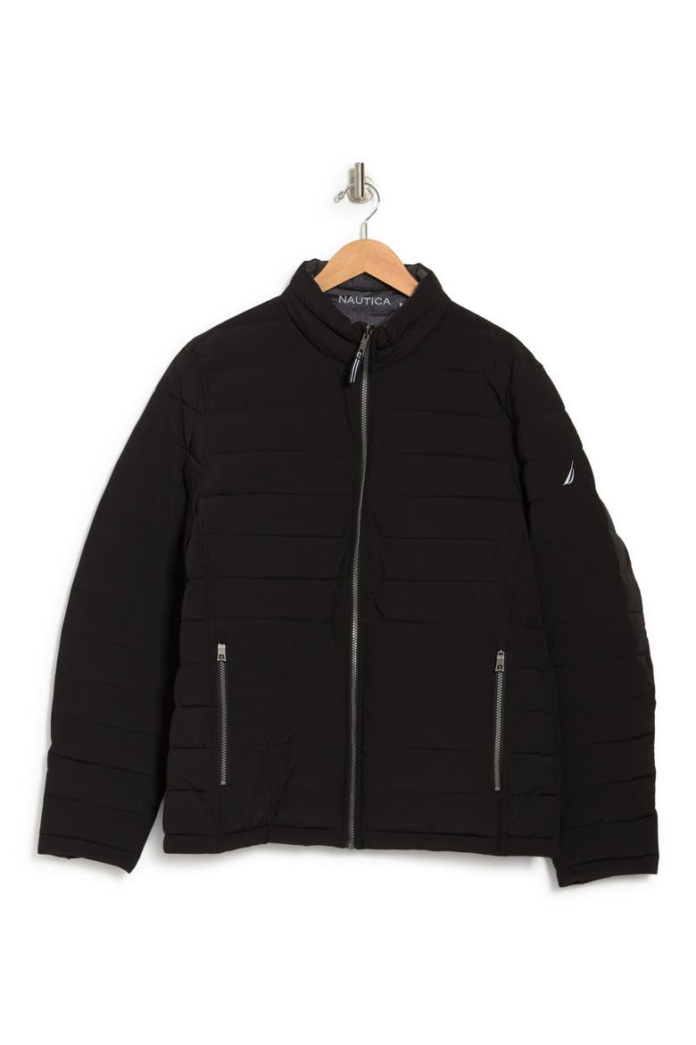 Reversible Zip Front Puffer Jacket, Alternate, color, BLACK/ HTR GREY CAMO