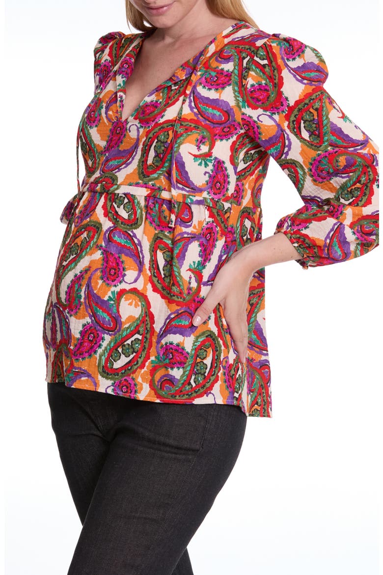 Latina Long Sleeve Maternity/Nursing Top, Alternate, color, PAISLEY MULTI