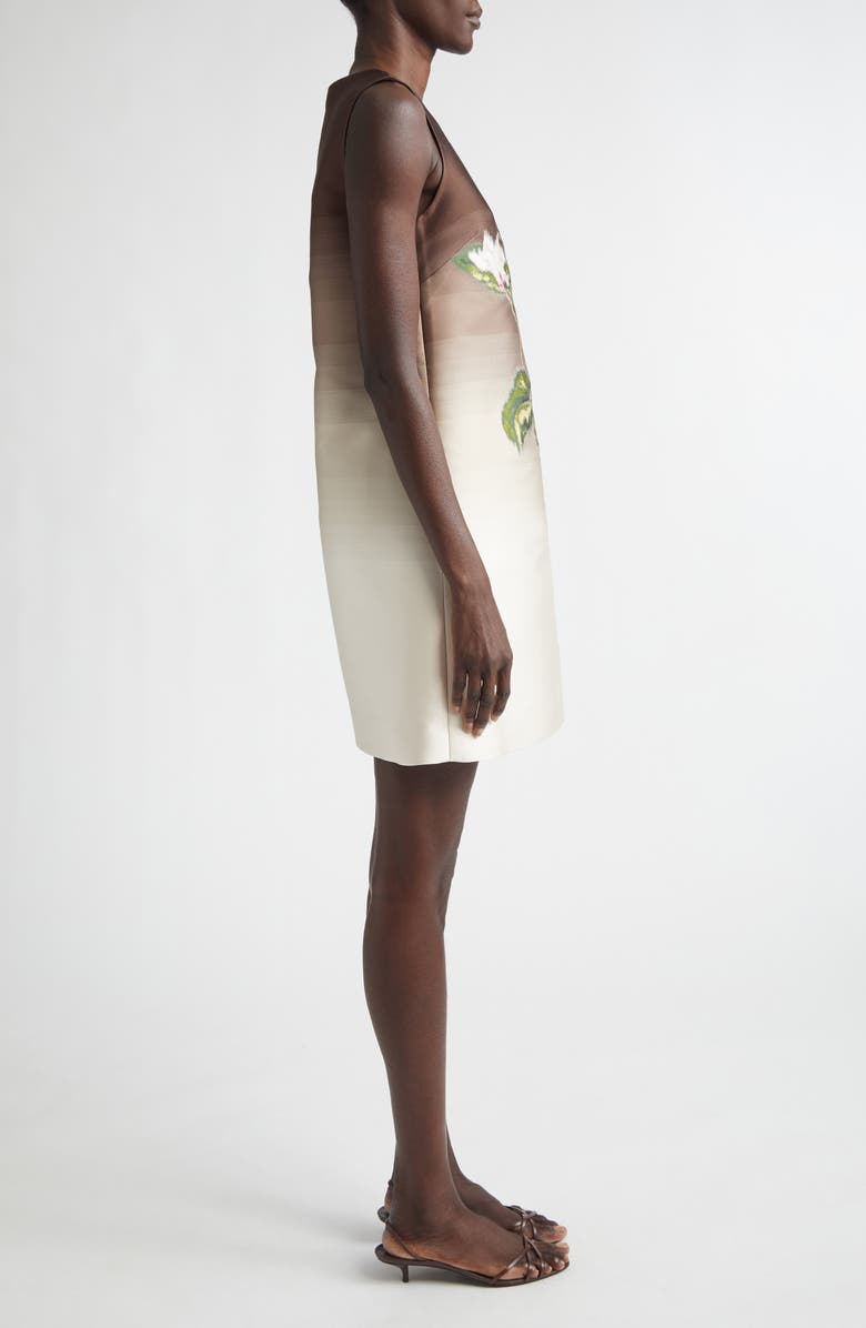 Oscar de la Renta Chiné Cyclamen Sleeveless Dress, Alternate, color, Mahogany Ombre