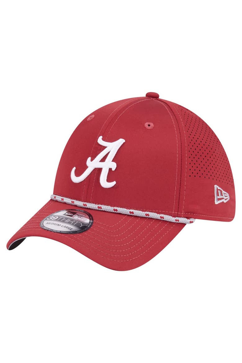 Men's New Era  Crimson Alabama Crimson Tide Rope 39THIRTY Flex Hat, Main, color, Crimson