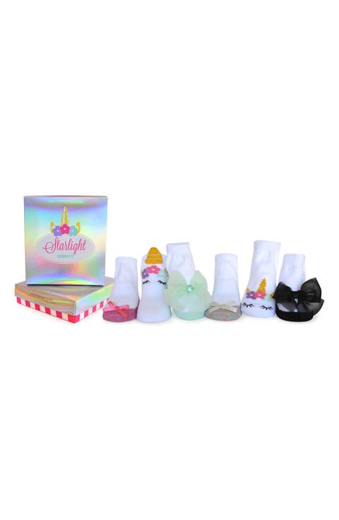 Sabrina Assorted 6-Pack Embellished Unicorn Socks (Baby)