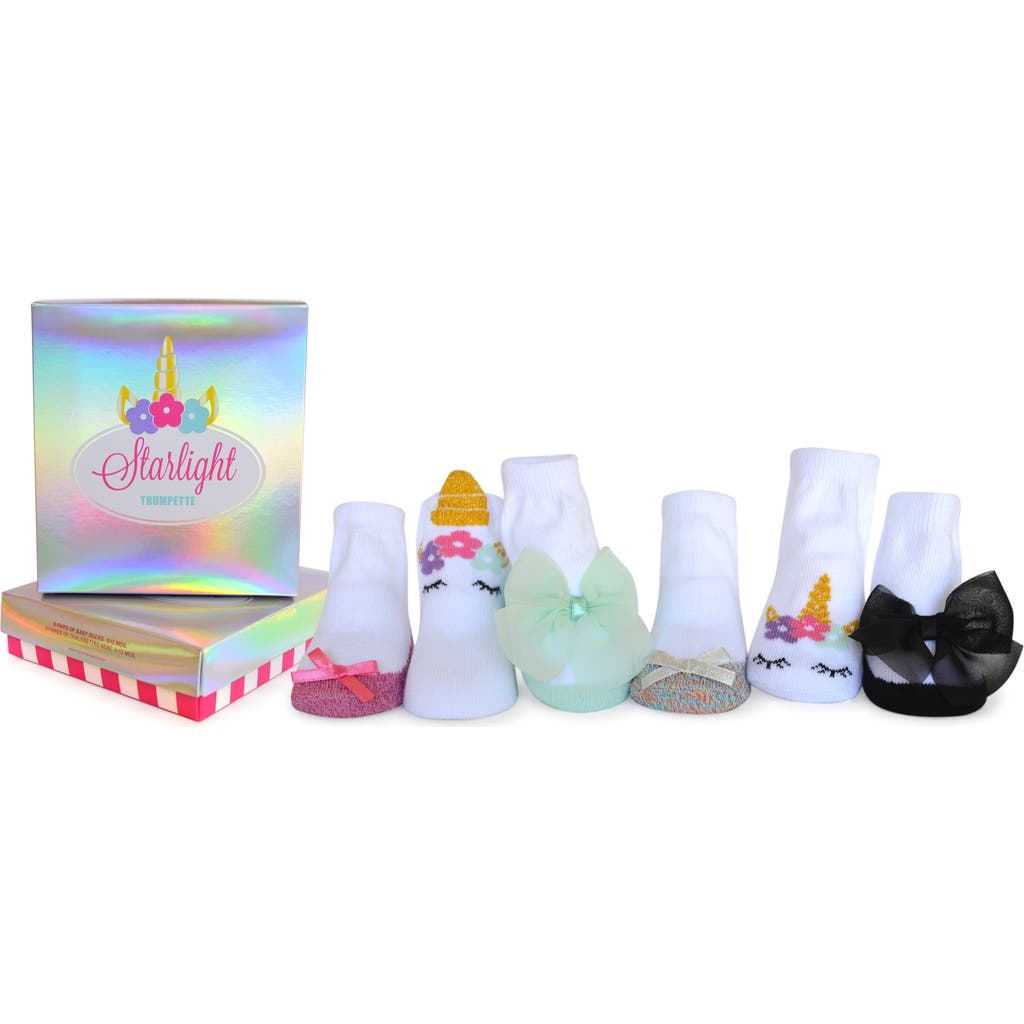 Trumpette Sabrina Assorted 6-Pack Embellished Unicorn Socks in Assorted Pastel  product