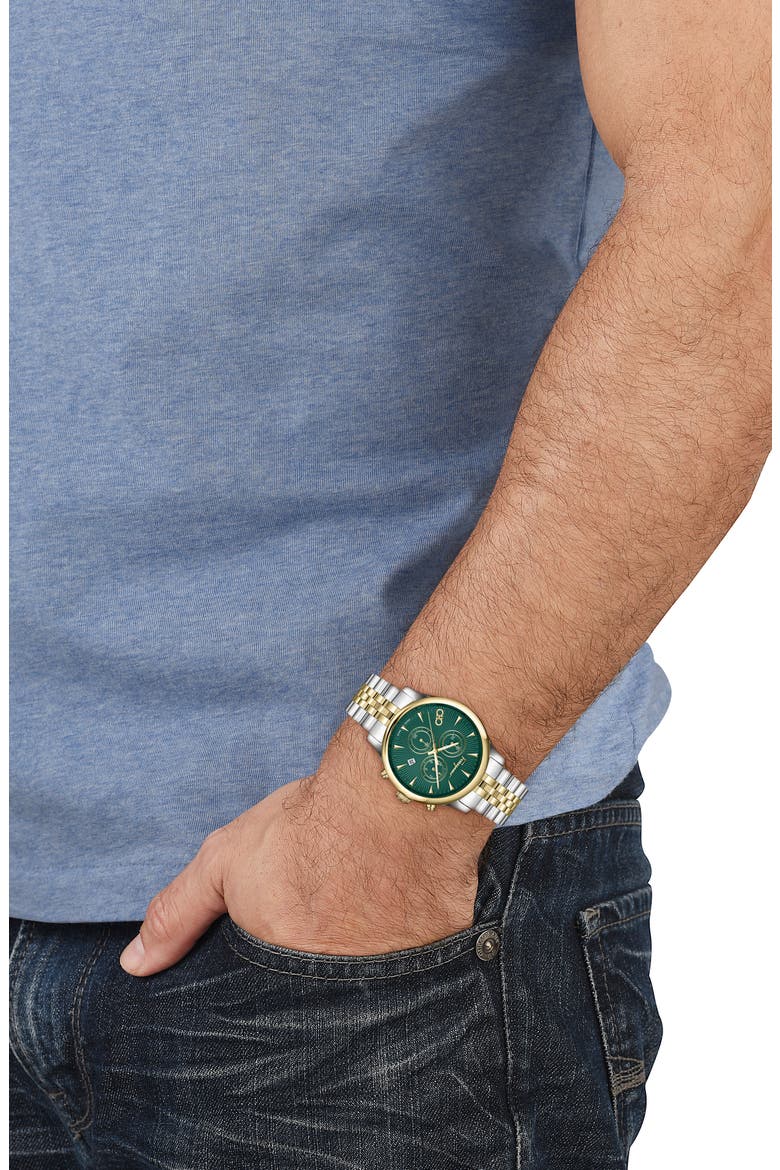 Duo Two-Tone Chronograph Bracelet Watch, 42mm, Alternate, color, TWO TONE