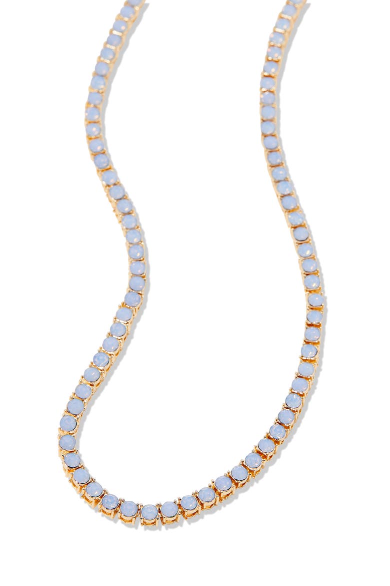 Isabella Cubic Zirconia Blue Tennis Necklace, Alternate, color, GOLD