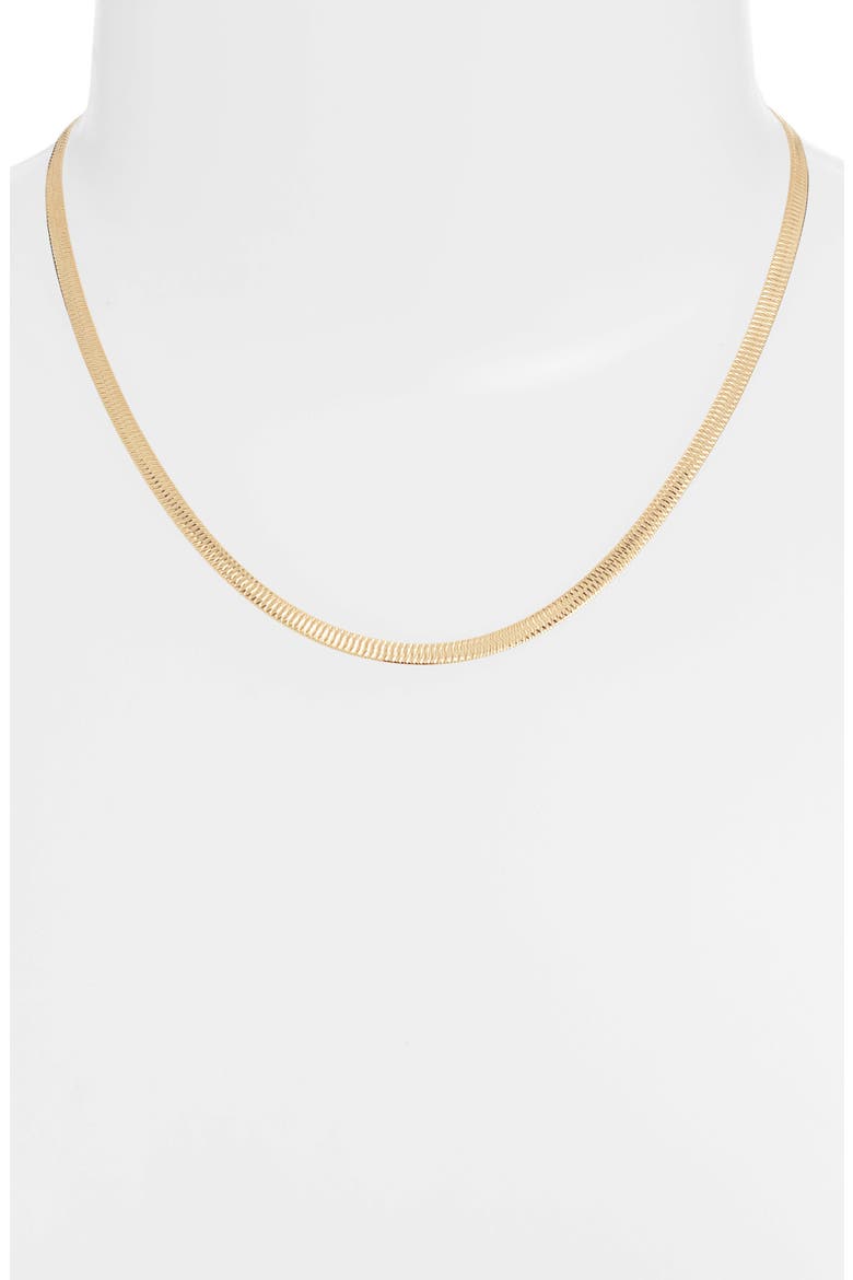 Argento Vivo Herringbone Chain Necklace, Alternate, color, GOLD
