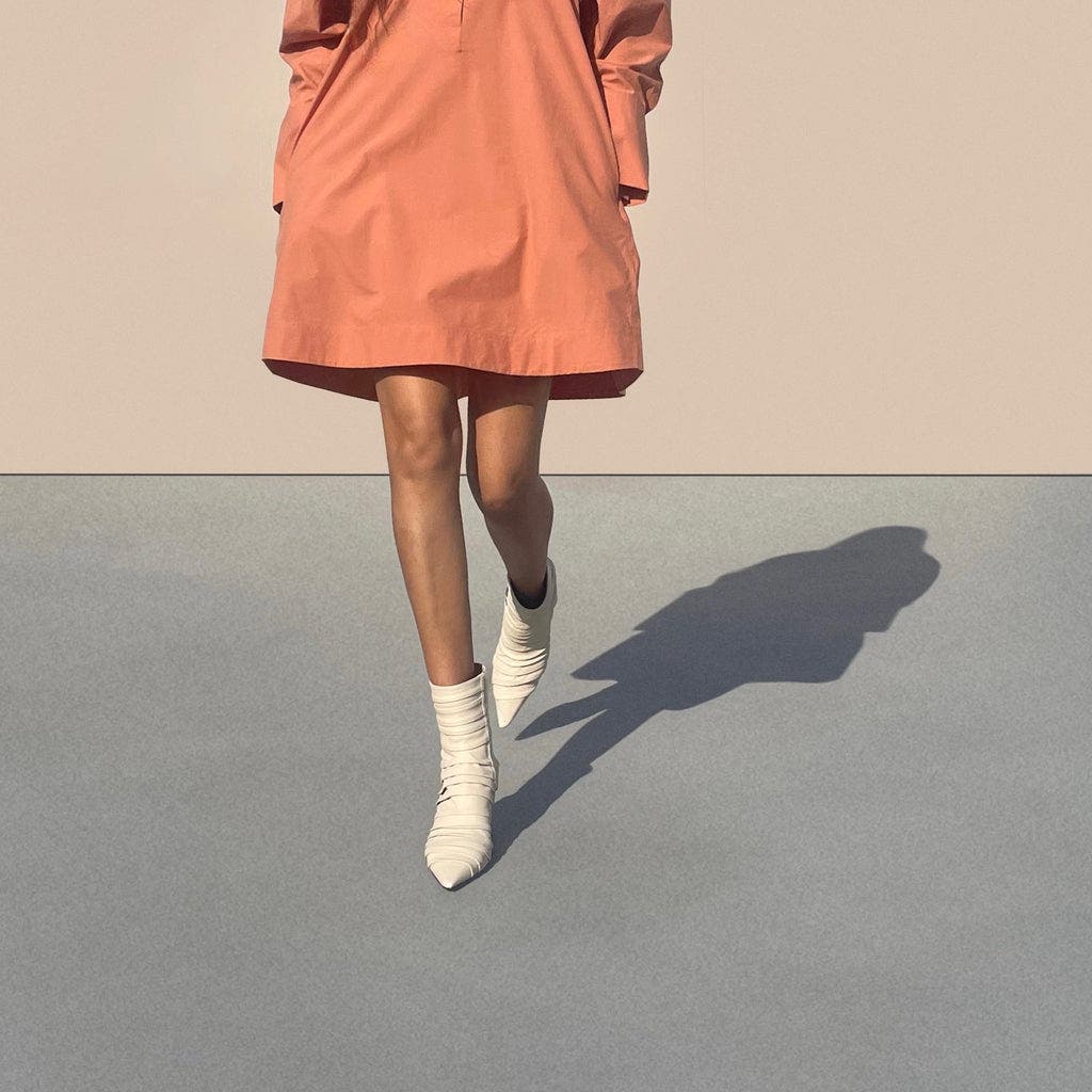 Neil J. Rodgers Plisse Ankle Boot, Alternate, color, Crème Nappa