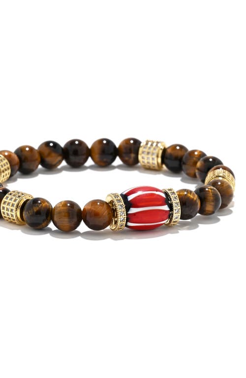 Eye Candy Los Angeles Bradley Pavé Beaded Stretch Bracelet In Brown