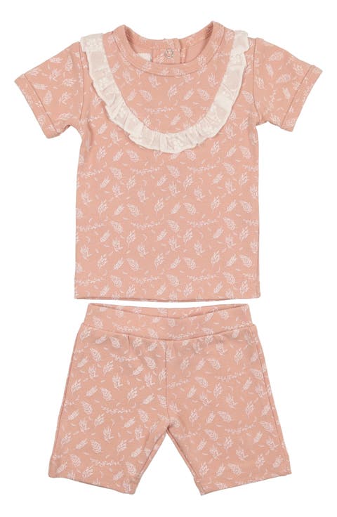 Leaves & Branches Print T-Shirt & Shorts Set (Baby)