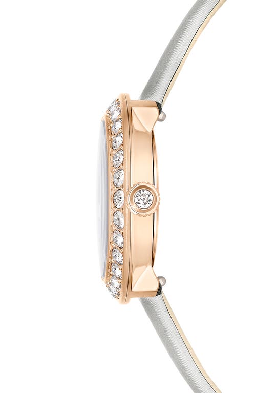 Swarovski Matrix Tennis Leather Strap Watch, 30mm