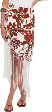 Petal & Pup Shelby Print Fringe Skirt