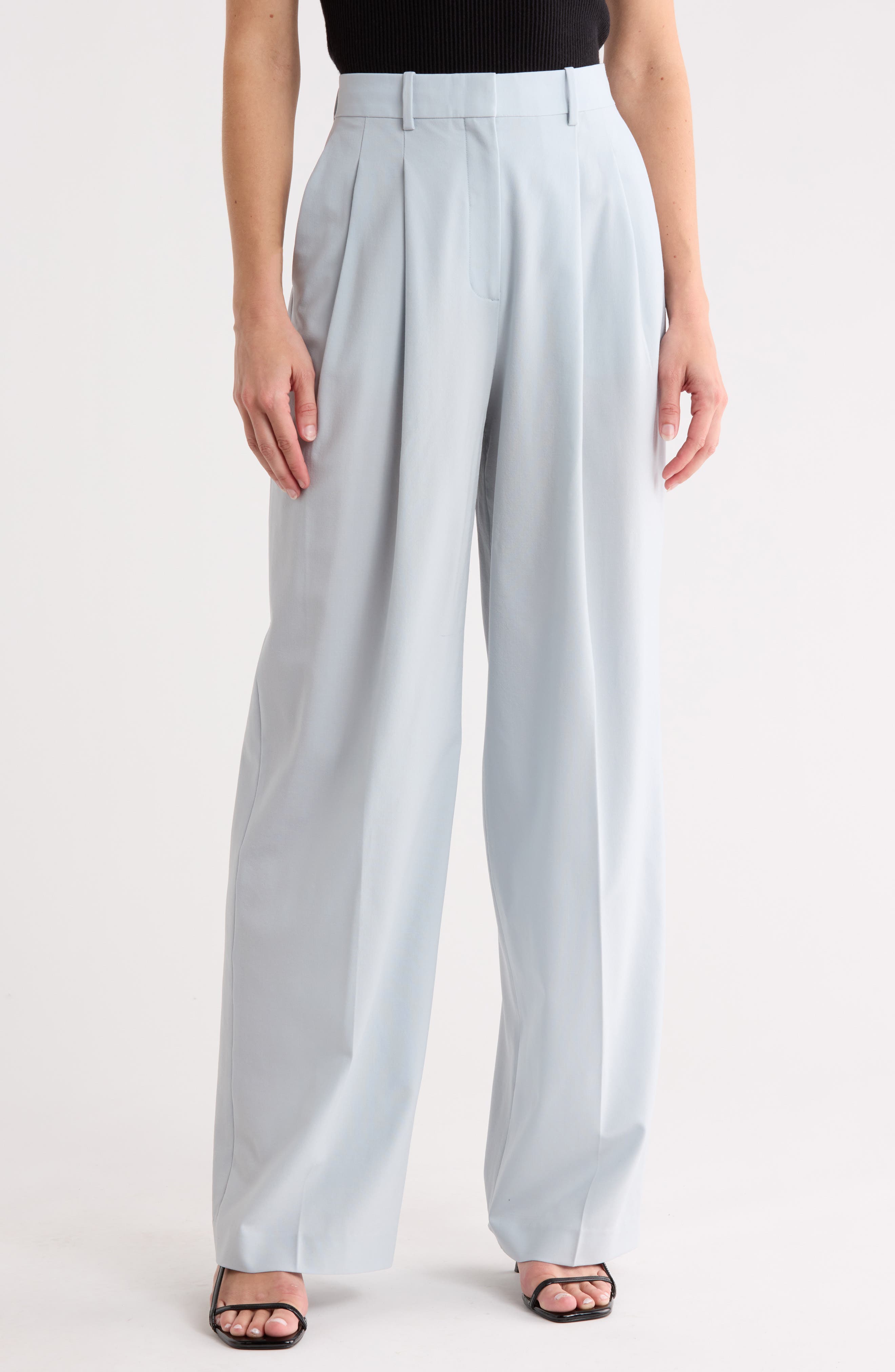 Theory Double Pleat Wool Blend Trousers
