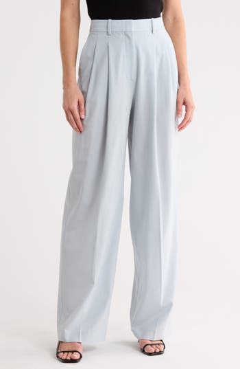 Theory Double Pleat Wool Blend Trousers in Skywriting at Nordstrom Rack, Size 16