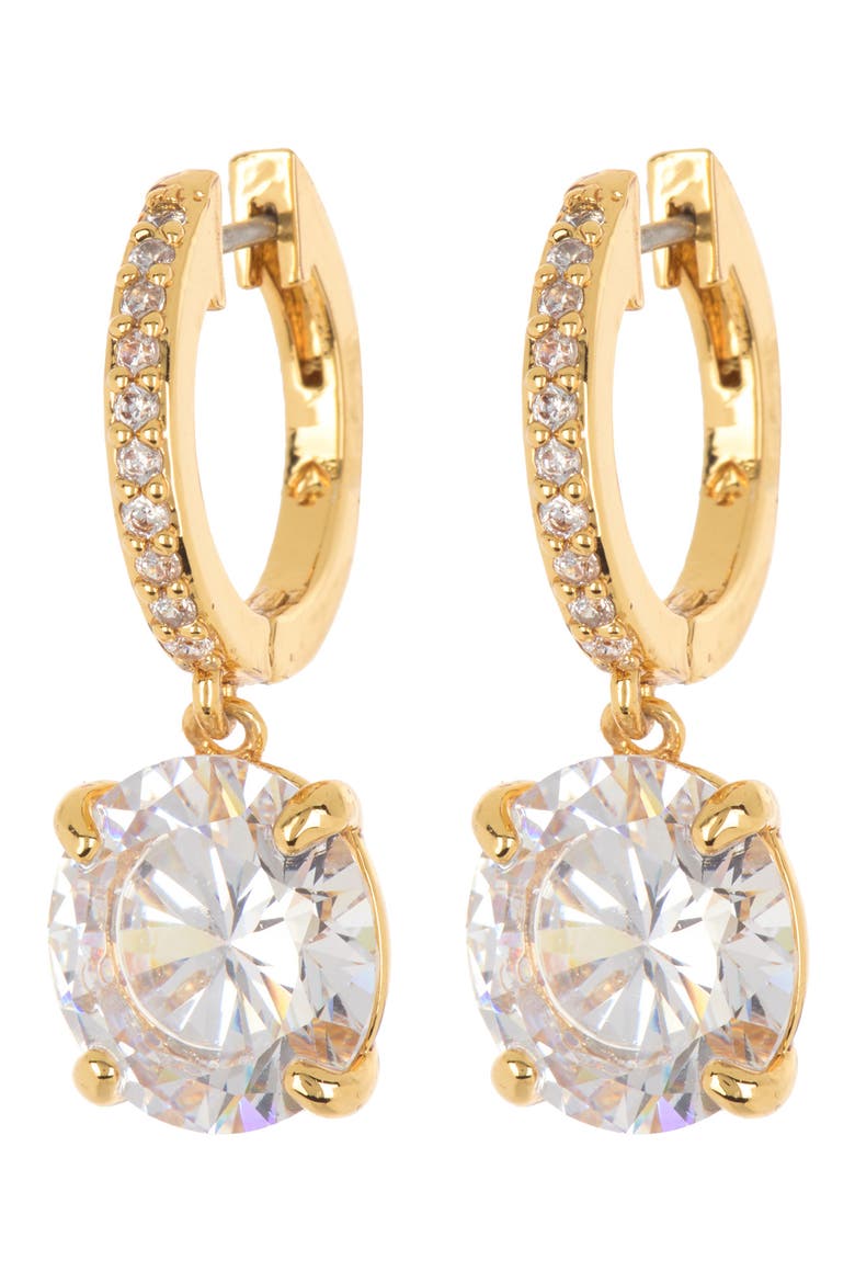 bright ideas drop earrings, Main, color, CLEAR/ GOLD