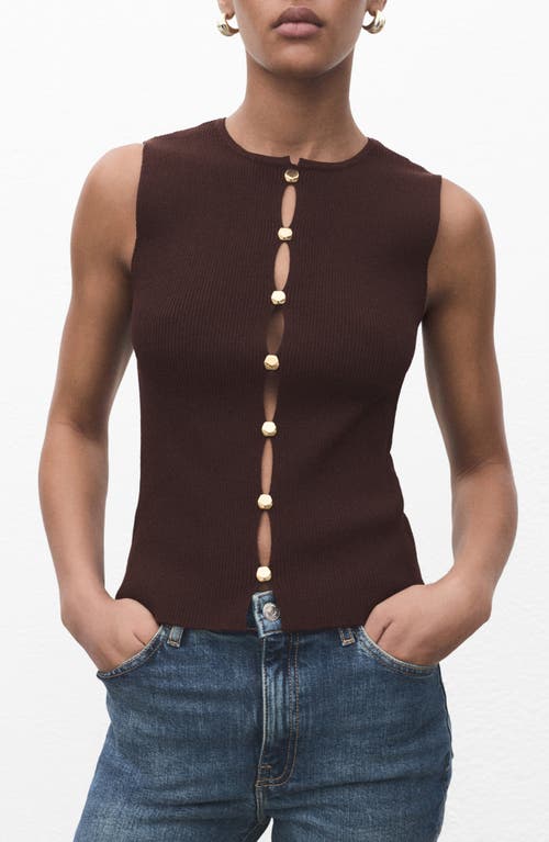 Mango Knit Sweater Vest In Brown