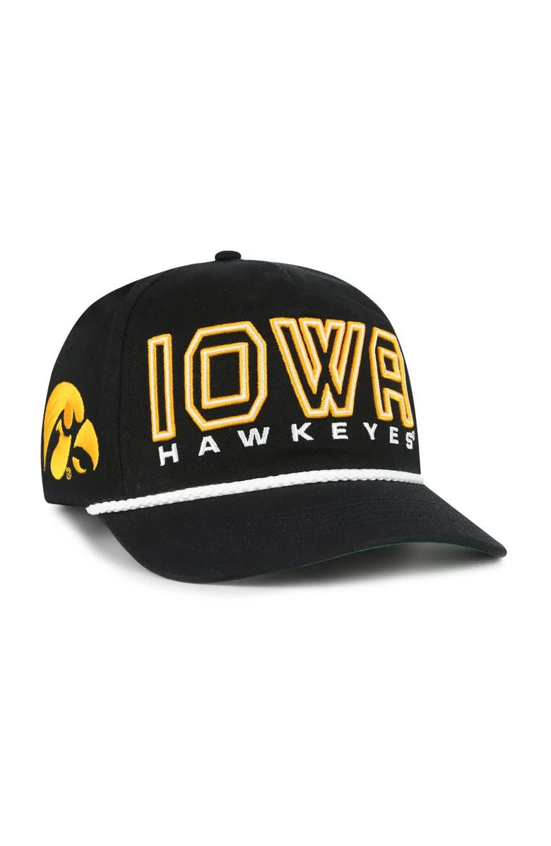 '47 Youth '47 Black Iowa Hawkeyes Byline Hitch Adjustable Hat, Main, color, Black