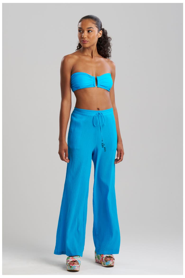 Cotton Gauze Pants with Tassel, Main, color, Blue