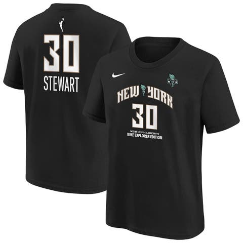Youth Nike Breanna Stewart Black New York Liberty Explorer Edition Player Name & Number T-Shirt