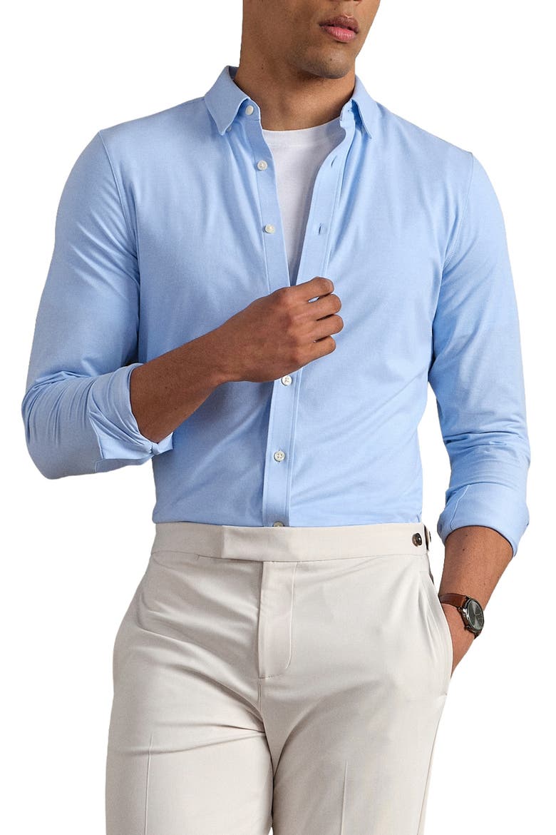 Commuter Pro Performance Long Sleeve Button Up Shirt, Main, color, LIGHT BLUE OXFORD