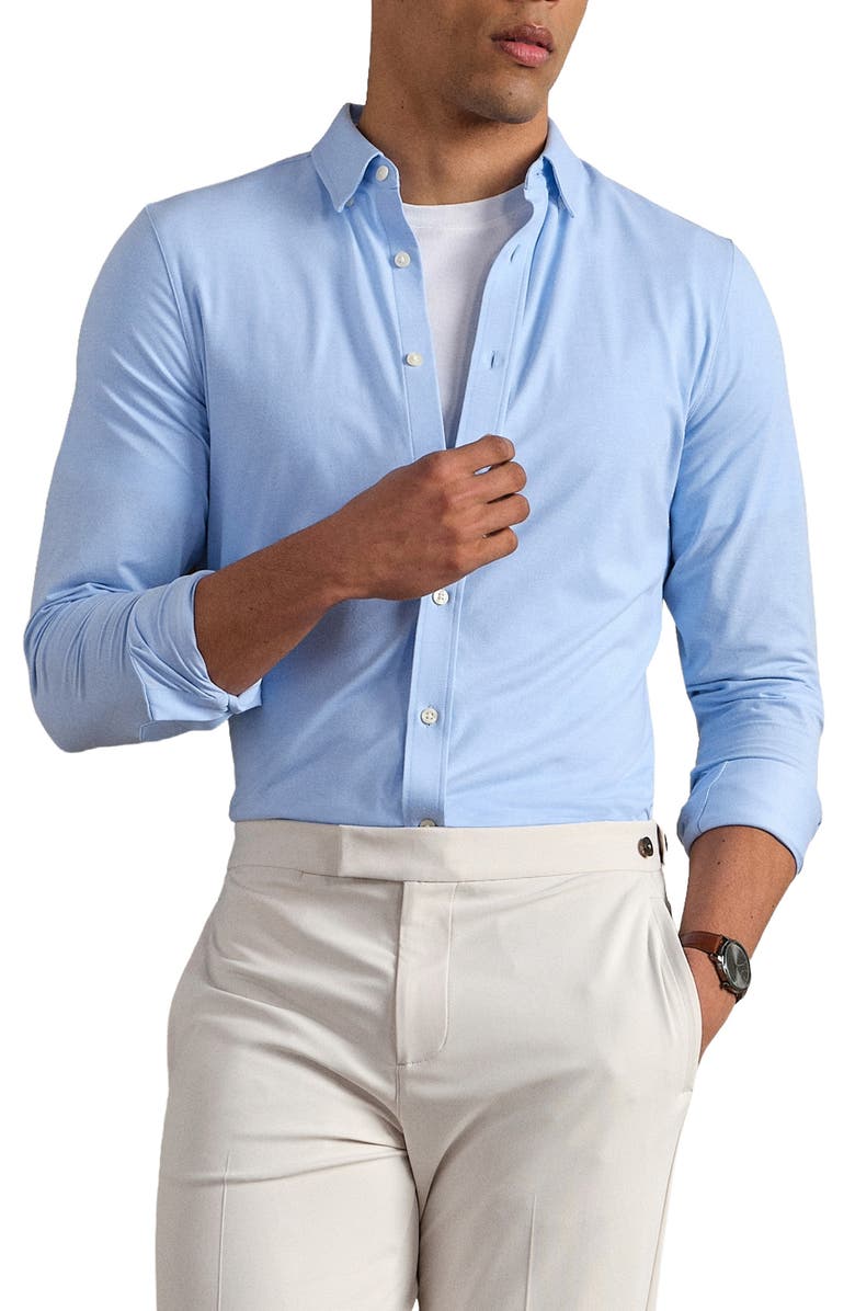 Rhone Commuter Pro Performance Long Sleeve Button Up Shirt, Main, color, Light Blue Oxford