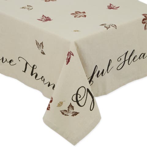 Rustic Leaves Print Tablecloth 60X84