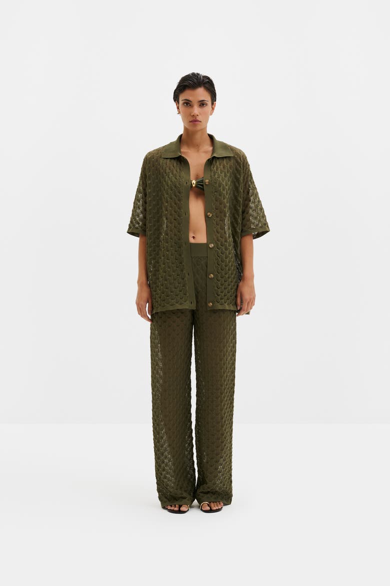 Alissa Knitted Pants, Alternate, color, Dusty Olive