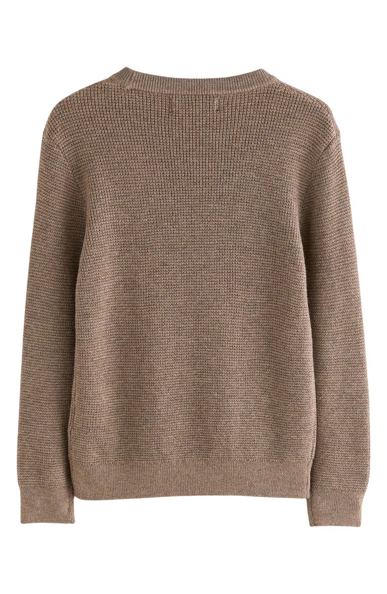 smALLSAINTS by ALLSAINTS Kids' Ramskull Embroidered Waffle Stitch Crewneck Sweater, Alternate, color, 