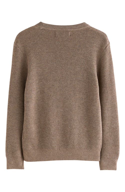 Smallsaints By Allsaints Kids' Ramskull Embroidered Waffle Stitch Crewneck Sweater In Neutral