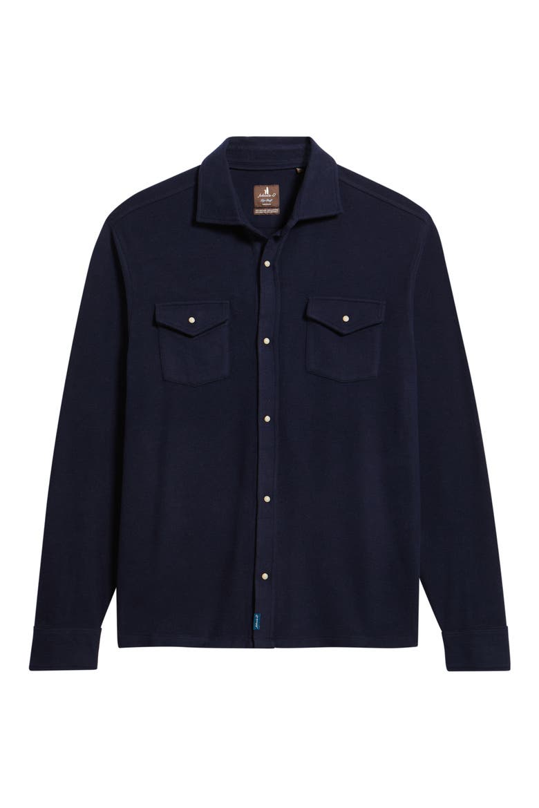 York Long Sleeve Snap Overshirt, Alternate, color, NAVY