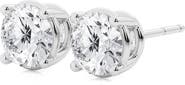 Badgley Mischka Collection 14K Gold Round Cut Near Colorless Lab-Created Diamond Stud Earrings - 1.5ct