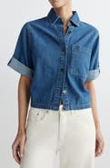 DL1961 Montauk Aura Cuffed Button-Up Denim Top