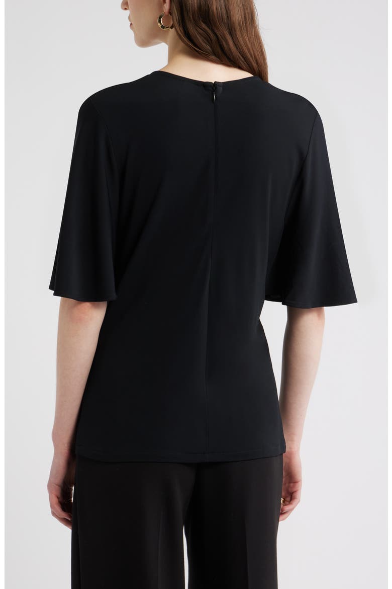 Knit Capelet Top, Alternate, color, BLACK