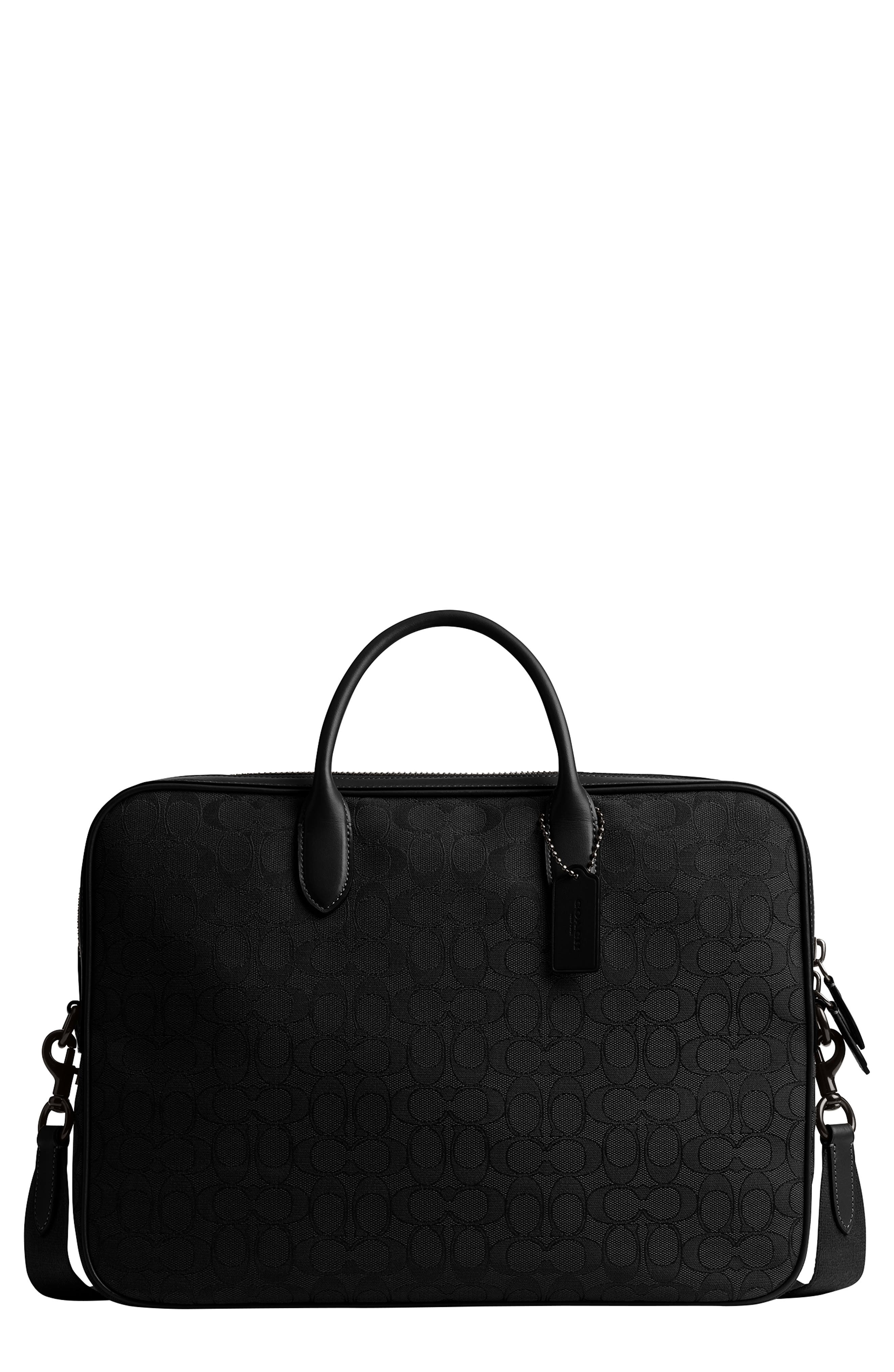 COACH Theo Logo Jacquard Briefcase, Main, color, 