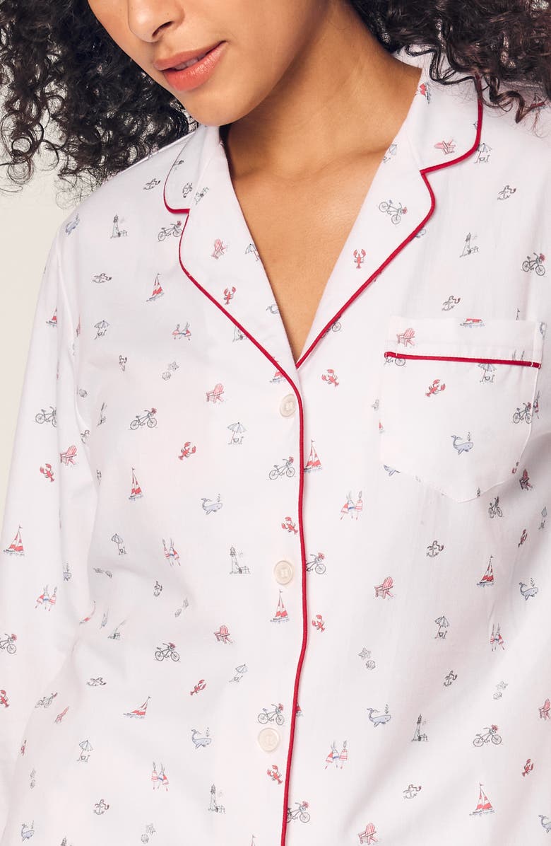 Petite Plume Coastal Charms Cotton Pajamas, Alternate, color,