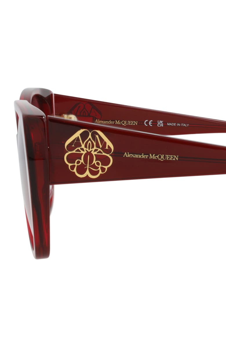McQueen 58mm Cat Eye Sunglasses, Alternate, color, Burgundy Red