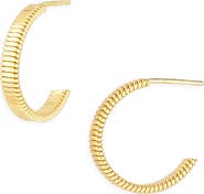 ARGENTO VIVO Rib Cut Hoop Earrings