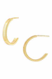 ARGENTO VIVO Rib Cut Hoop Earrings
