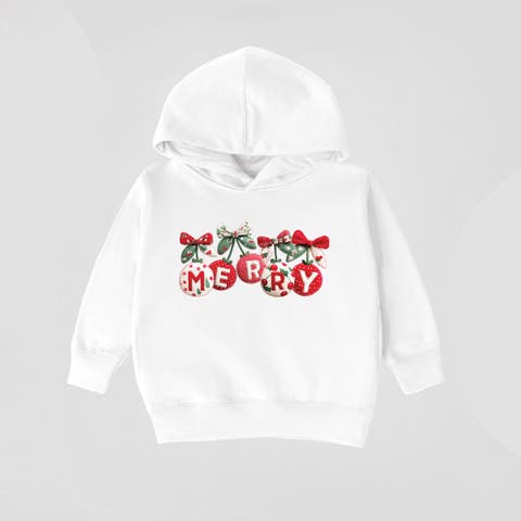 Merry Ornaments Quilted Hoodie (toddler)