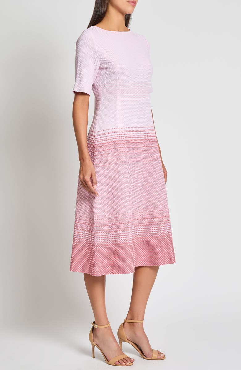 Misook Modern Fit A-Line Ombré Midi Dress, Alternate, color,