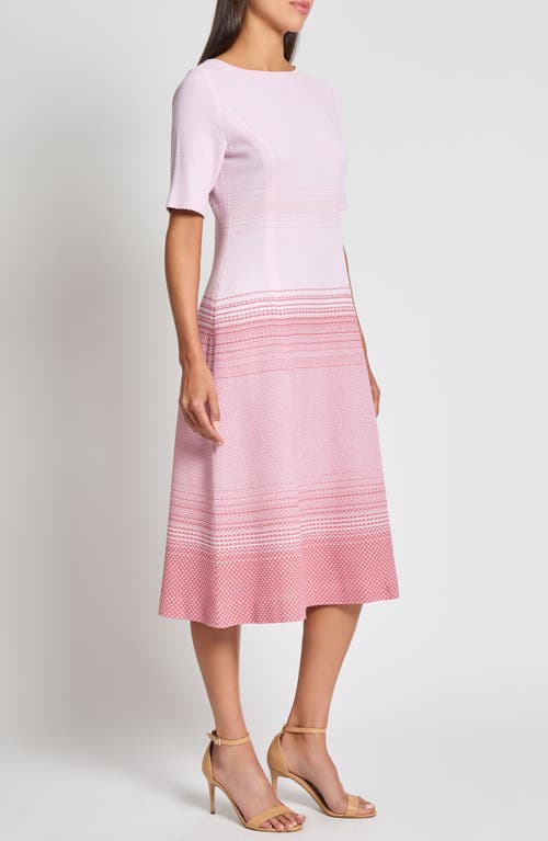 Misook A Line Ombre Midi Dress In Soft Blush Multi