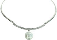OLIVIA WELLES Nikki Iced Imitation Pearl Choker Necklace