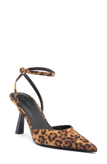 Open Edit Neesha Ankle Strap Pump In Tan Leopard