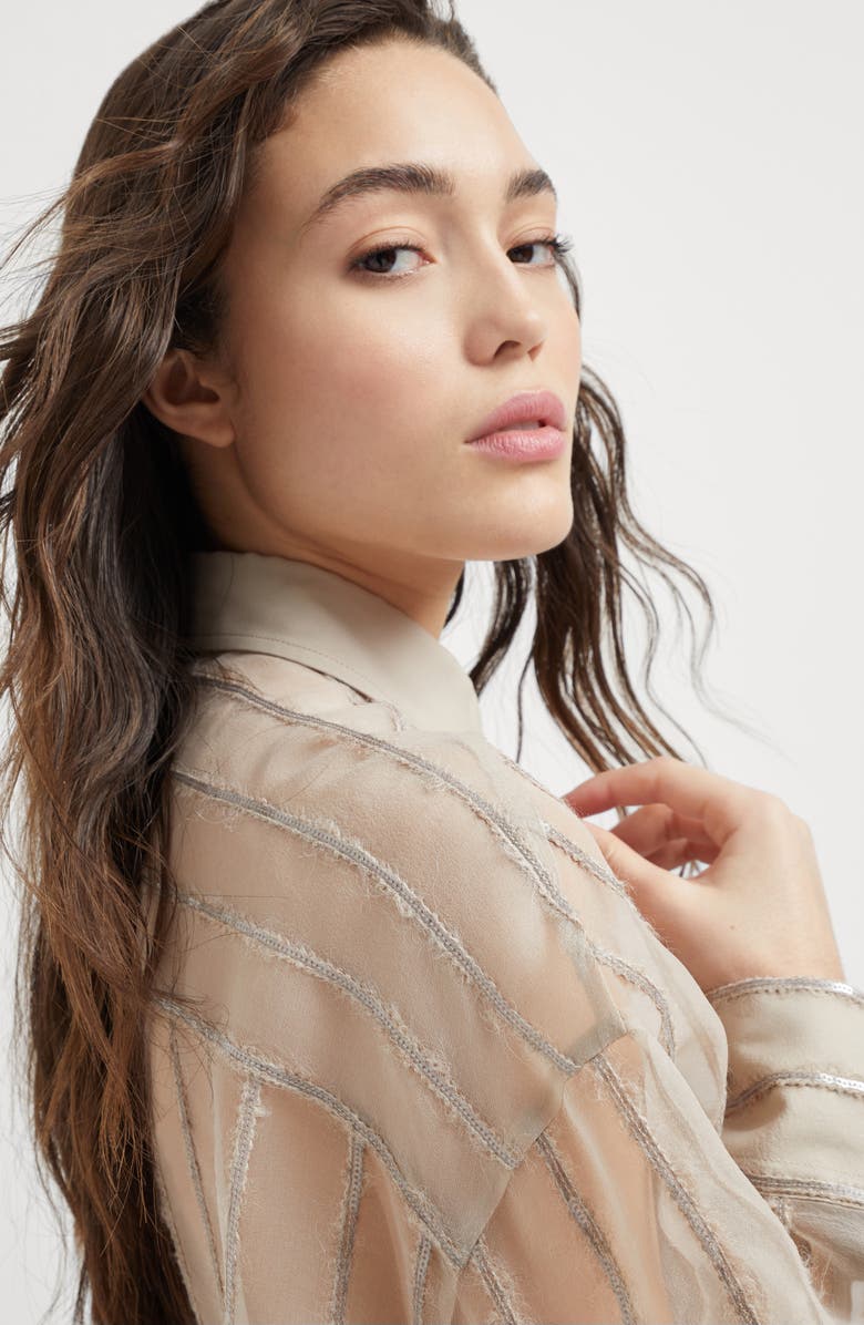 Brunello Cucinelli Crispy silk shirt, Alternate, color, 