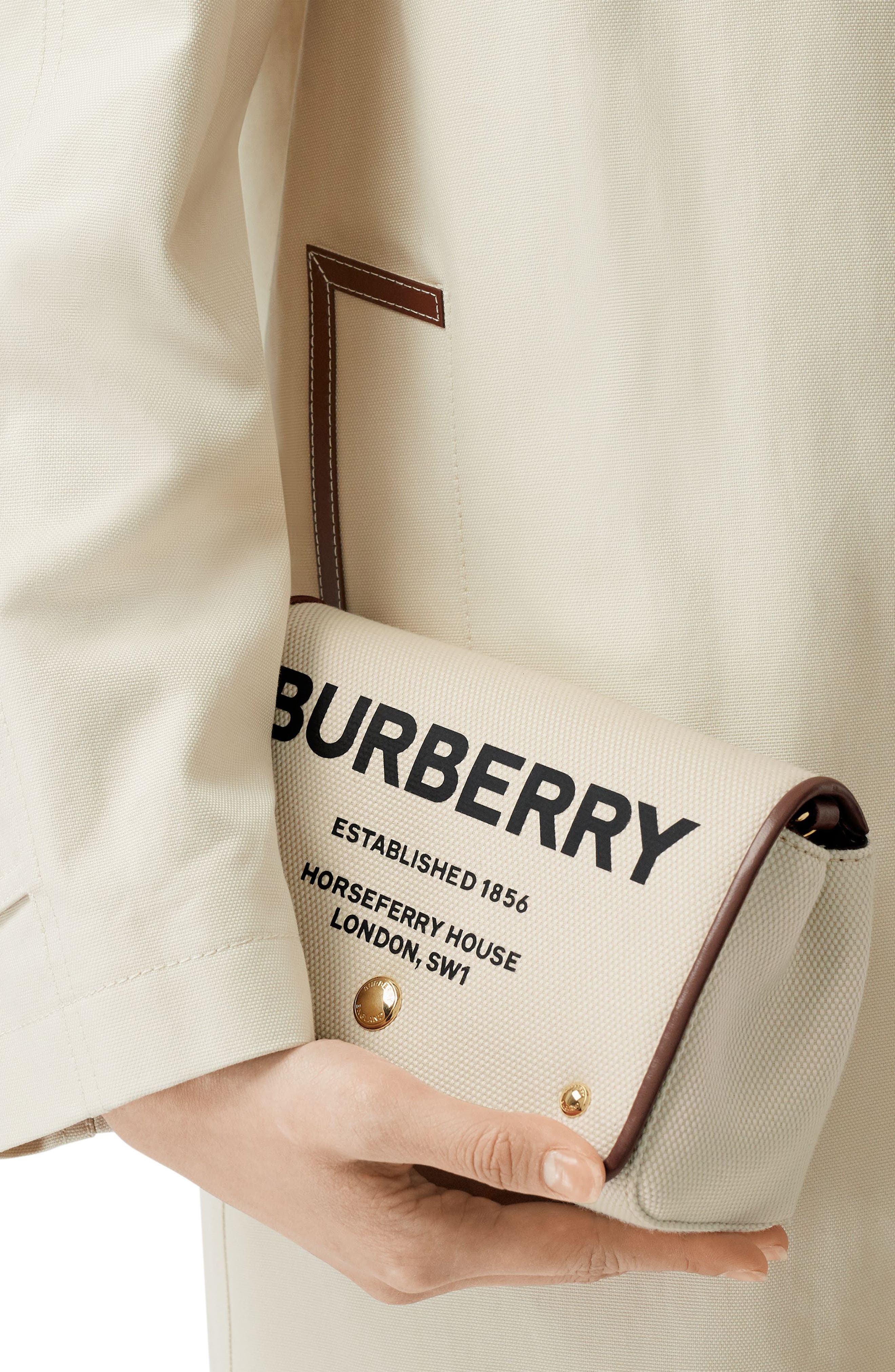 Burberry Hackberry Horseferry Print Canvas Crossbody Bag, Alternate, color, 