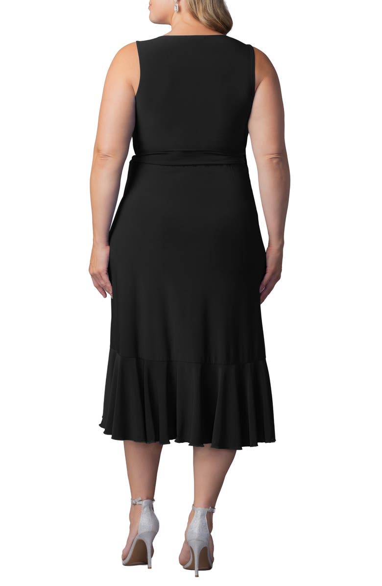Kiyonna Laguna Sleeveless Wrap Dress, Alternate, color, Black Noir