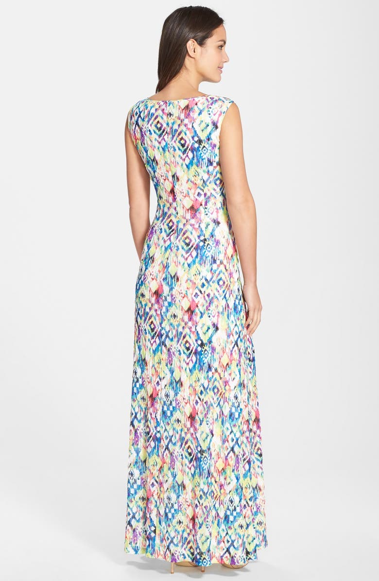 Ellen Tracy Print Ruched Maxi Dress, Alternate, color,