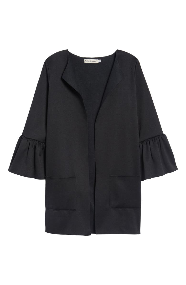 Cotton Emporium Ruffle Sleeve Cardigan, Alternate, color, 