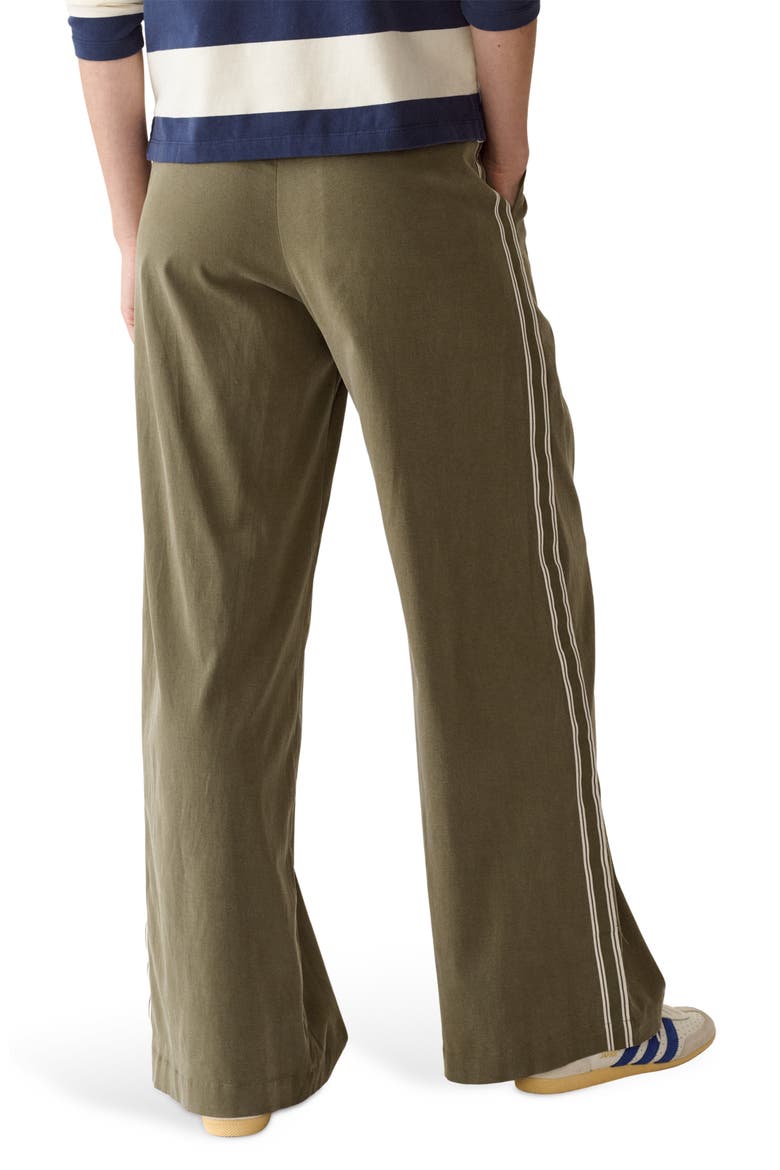 Allison Pull-On Wide Leg Side Stripe Pants, Alternate, color, OLIVE