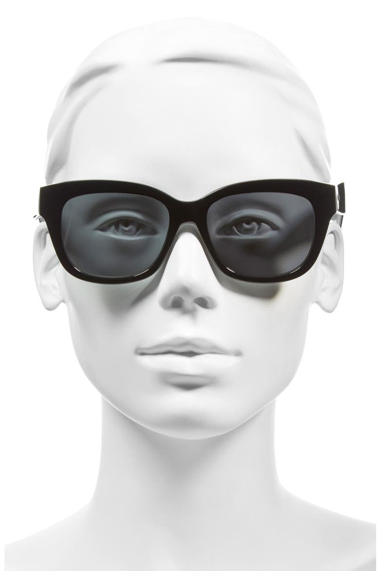 'lorelle' 53mm cat eye sunglasses, Alternate, color, BLACK/ WHITEDNU