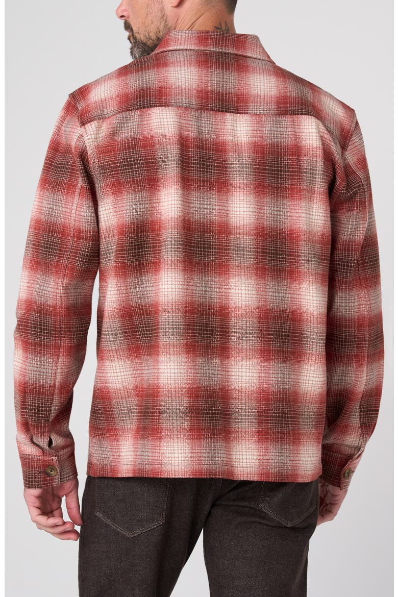 Plaid Flannel Overshirt, Alternate, color, RUST BROWN IVORY