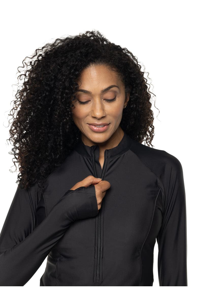 Women's Escalante Zip Rash Guard, Upf 50+ Sun Protection, Alternate, color, Black